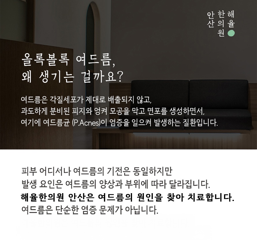 [안산점] 여드름 색소침착 피부에 남는 이유와 관리하는 방법 안산 해율한의원에서 알려드려요 - 해율한의원