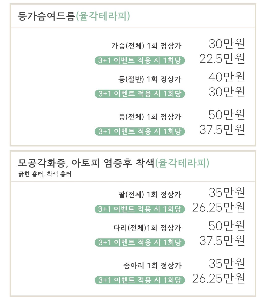 [울산점] 울산 등여드름 치료 약초침 이벤트 가격 - 해율한의원