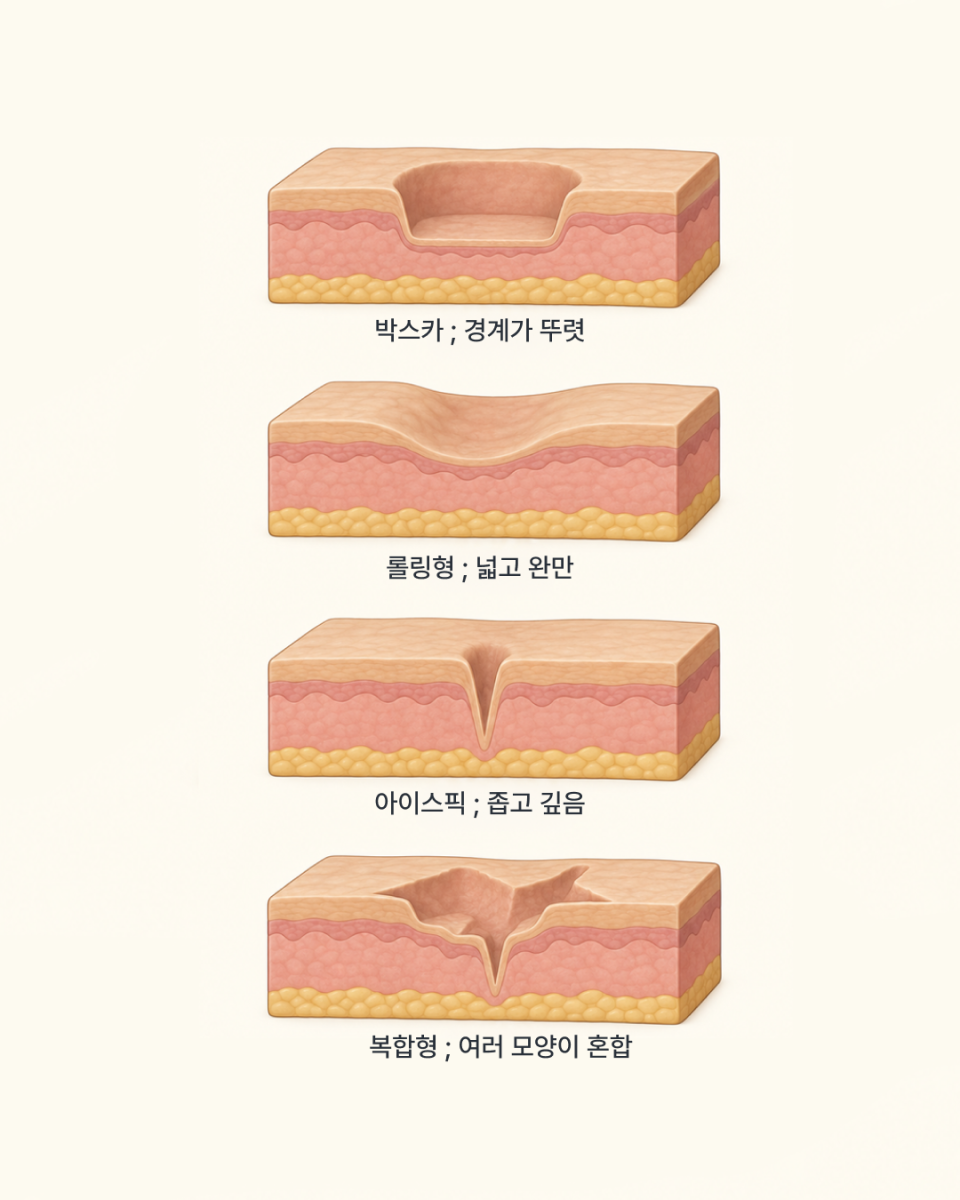 [강남점] 패인 여드름 흉터, 모양에 따라 치료 방향이 달라져요 - 해율한의원