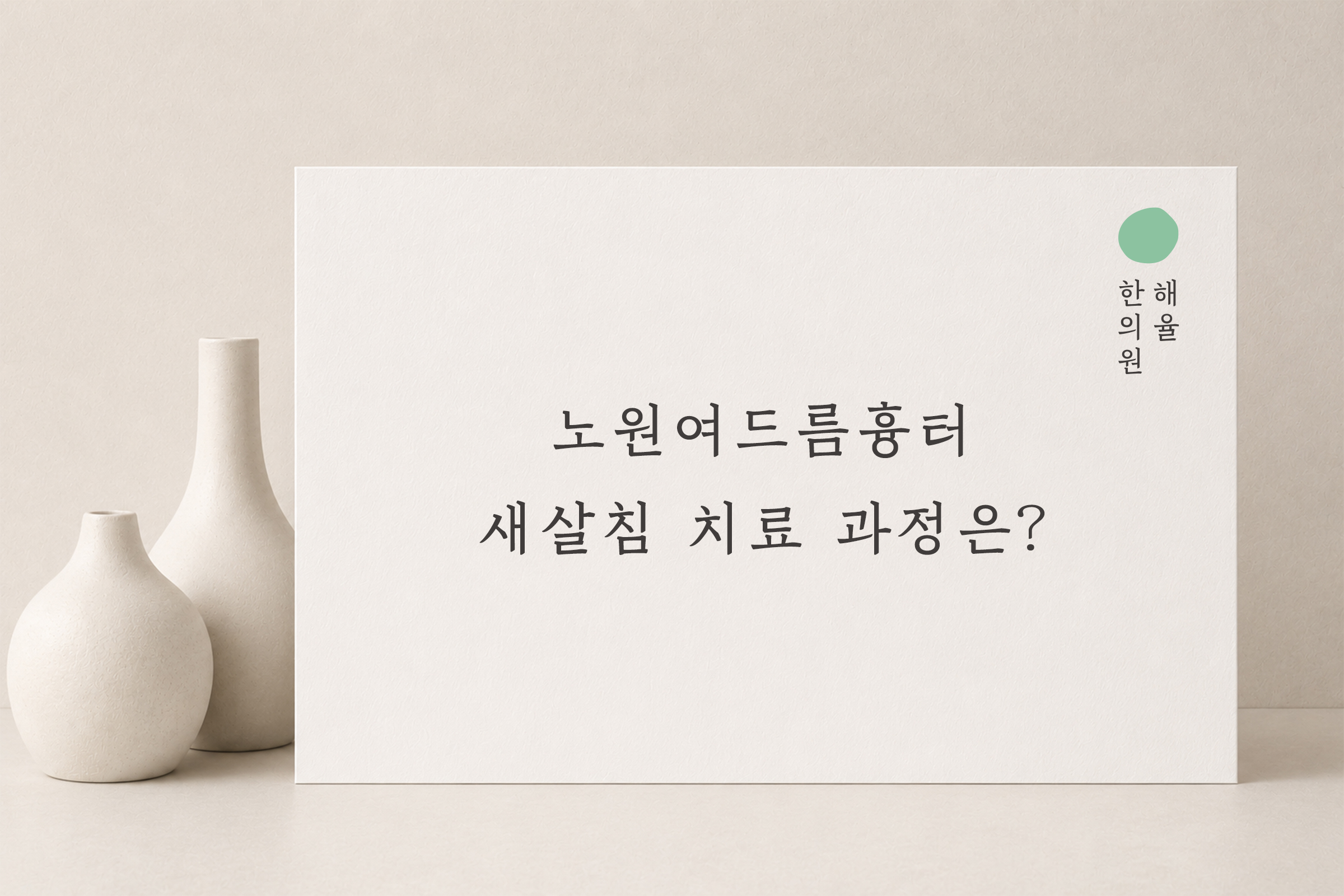 [노원점] 노원여드름흉터 새살침 치료 과정은? - 해율한의원